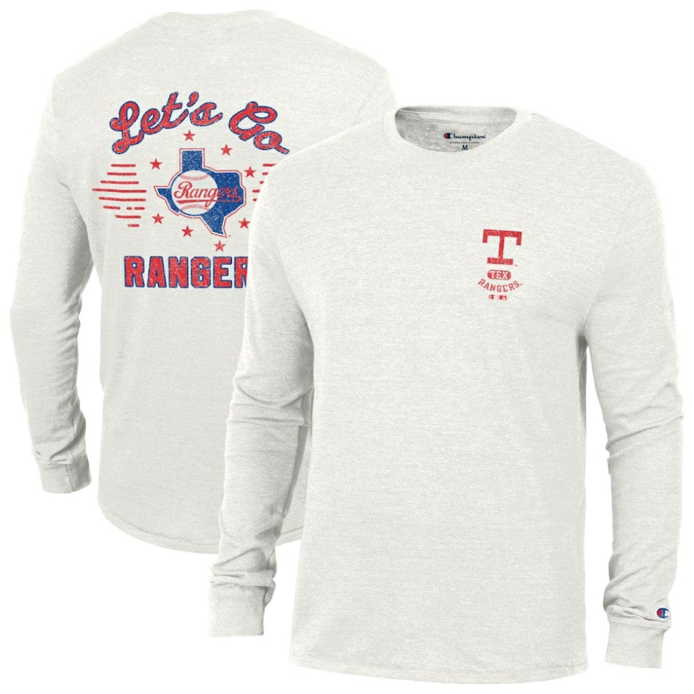Texas Rangers Champion Cooperstown Winning Tradition Tri-Blend Long Sleeve T-Shirt - White T-shirts