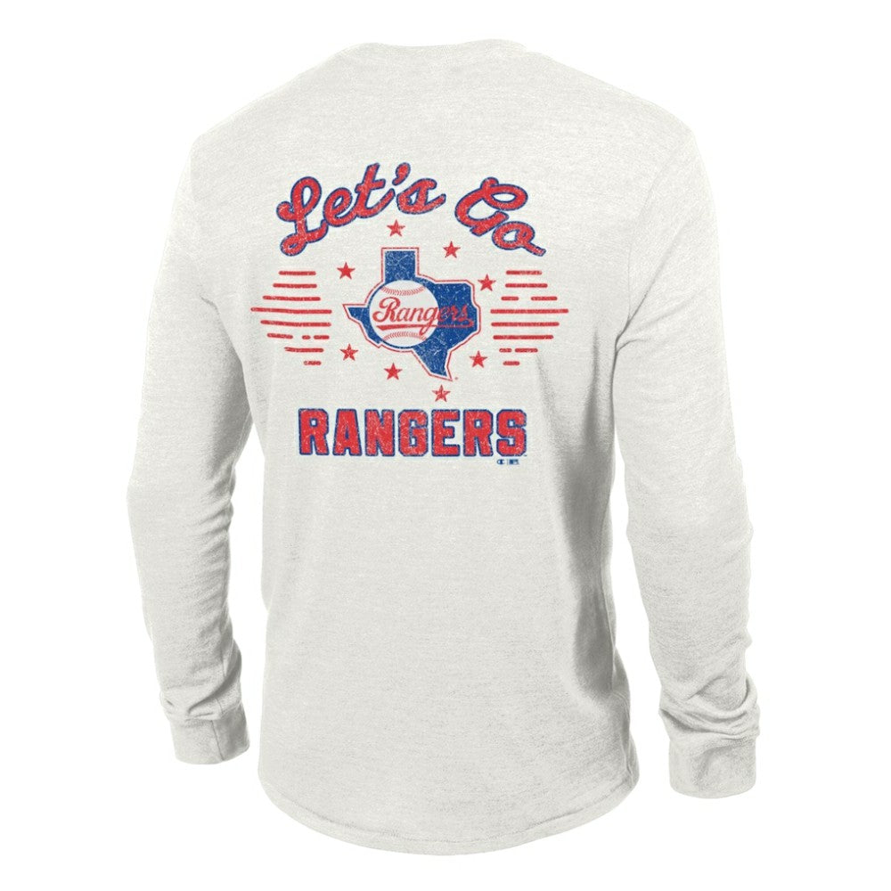 Texas Rangers Champion Cooperstown Winning Tradition Tri-Blend Long Sleeve T-Shirt - White T-shirts