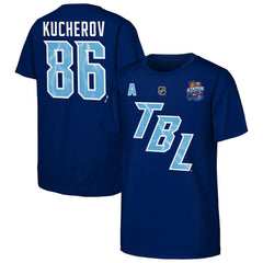 NHL Nikita Kucherov Tampa Bay Lightning Fanatics Youth Alternate Captain 2026 Stadium Series T-Shirt - Blue