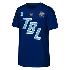 NHL Nikita Kucherov Tampa Bay Lightning Fanatics Youth Alternate Captain 2026 Stadium Series T-Shirt - Blue