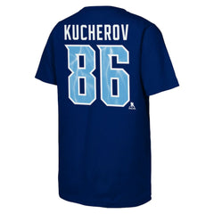 NHL Nikita Kucherov Tampa Bay Lightning Fanatics Youth Alternate Captain 2026 Stadium Series T-Shirt - Blue