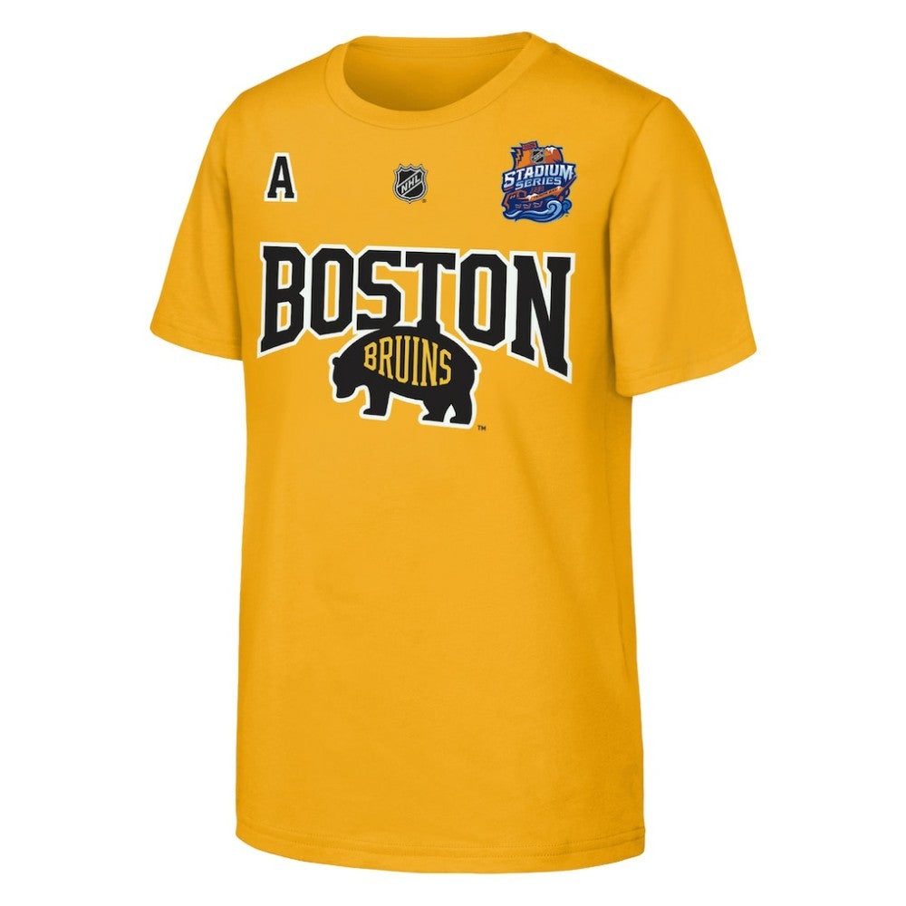 NHL David Pastrnak Boston Bruins Fanatics Youth Alternate Captain 2026 Stadium Series T-Shirt - Gold
