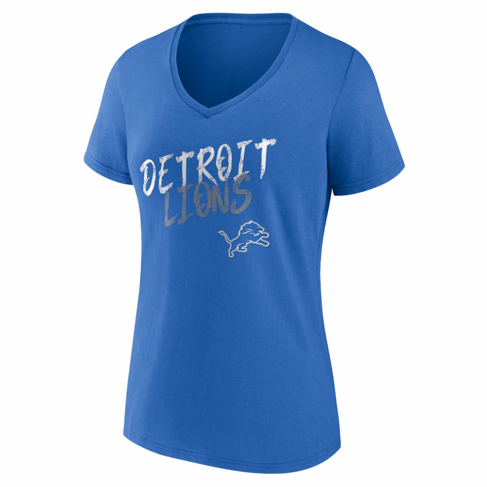 Detroit Lions Women's Hustle V-Neck T-Shirt Blue