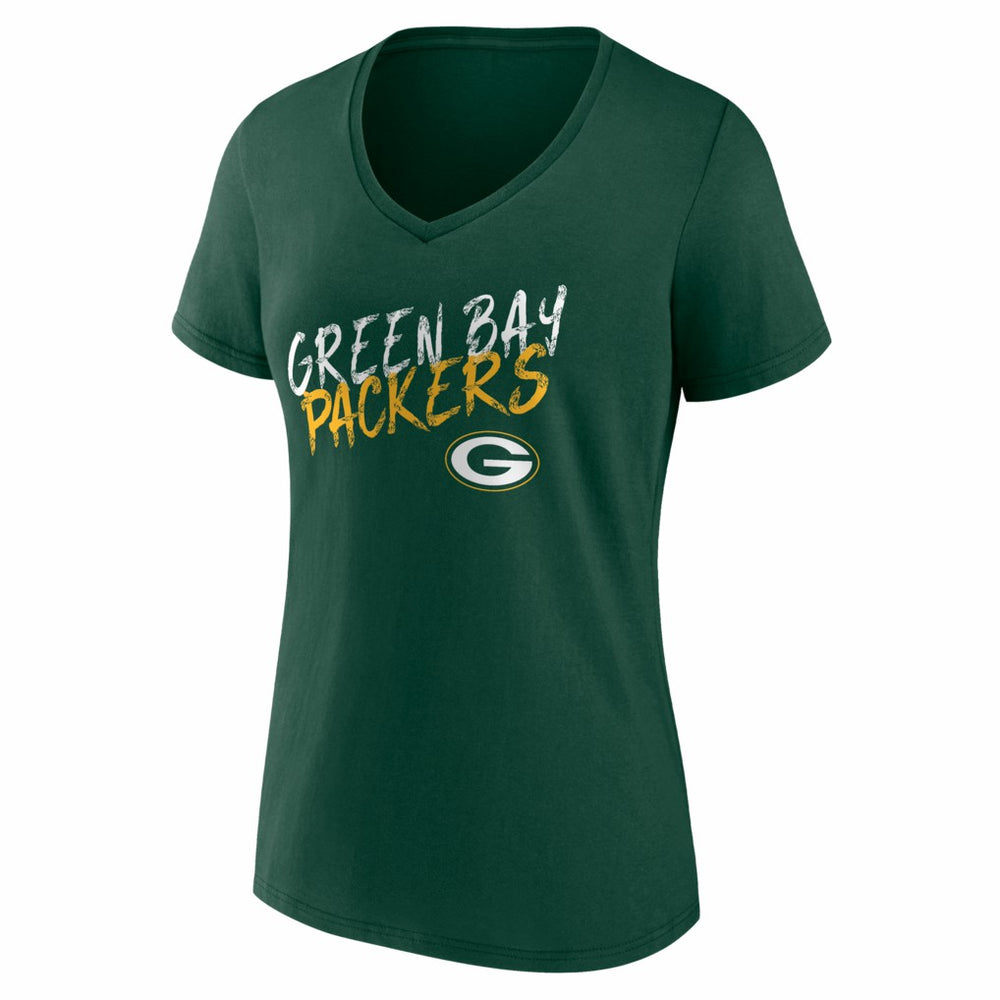 Green Bay Packers Women's Hustle V-Neck T-Shirt Green