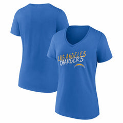 Los Angeles Chargers Women's Hustle V-Neck T-Shirt Powder Blue