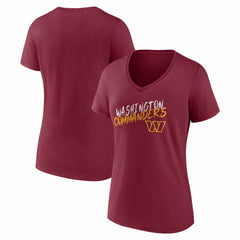 Washington Commanders Women's Hustle V-Neck T-Shirt Burgundy