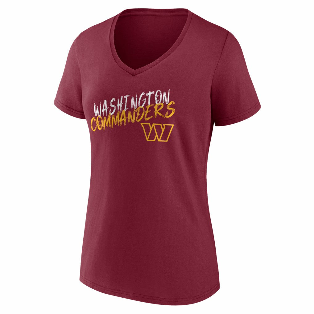 Washington Commanders Women's Hustle V-Neck T-Shirt Burgundy