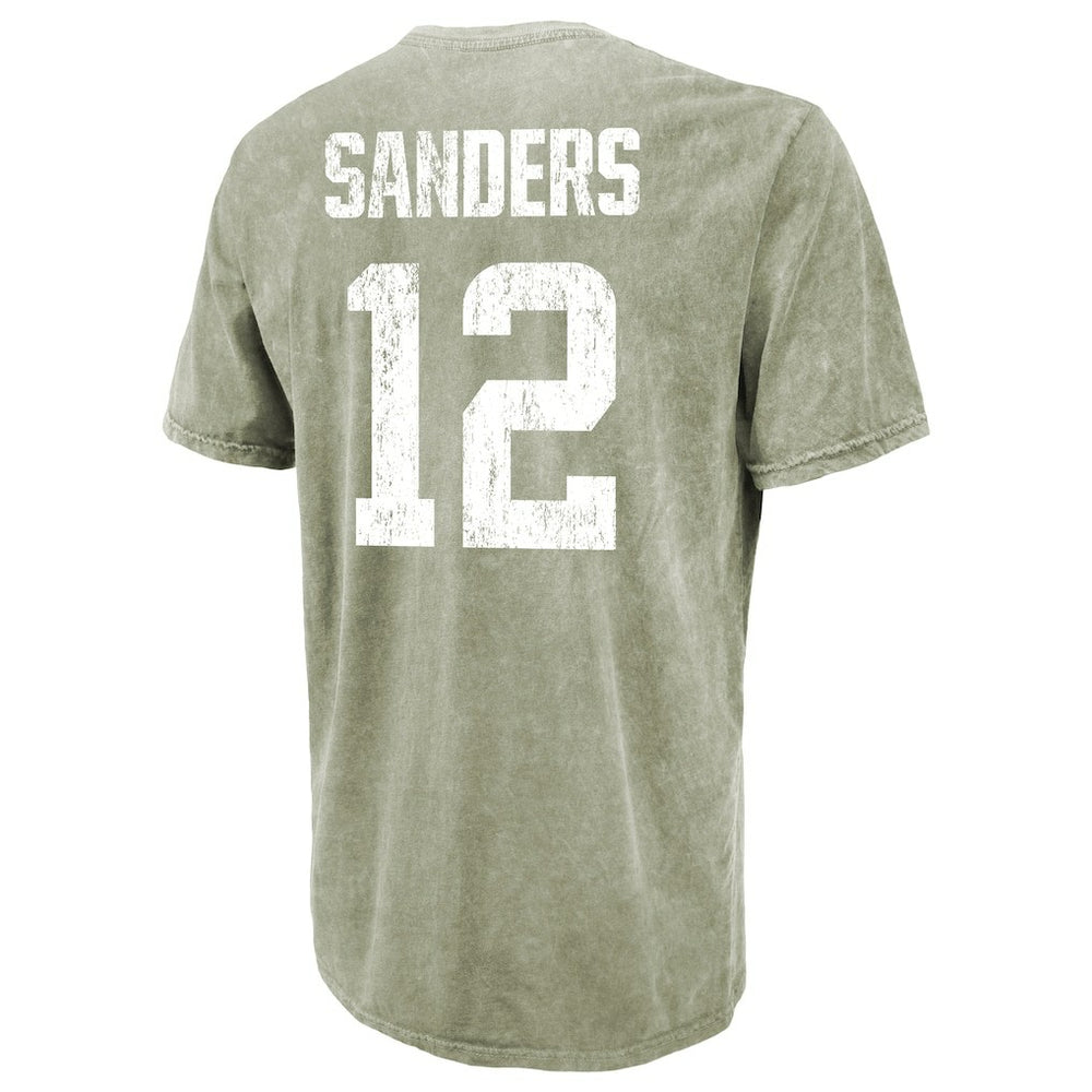 Shedeur Sanders Cleveland Browns Majestic Threads Mineral Wash Name & Number T-Shirt Moss Green