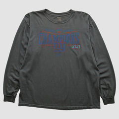 New York Giants Reebok 2008 Long Sleeve T-shirt Charcoal Vintage