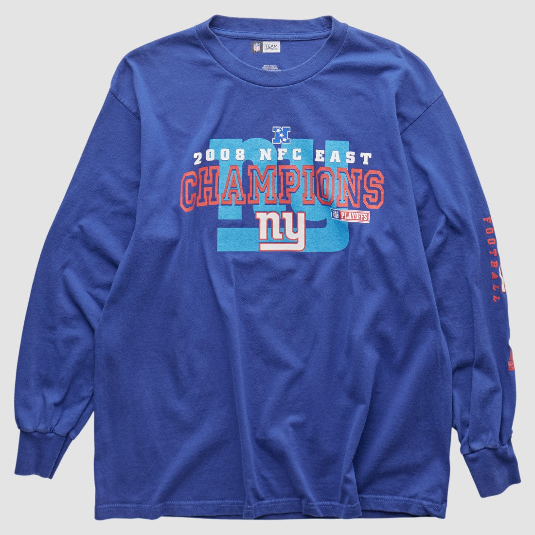 New York Giants NFL 2008 Long Sleeve T-shirt Blue Vintage