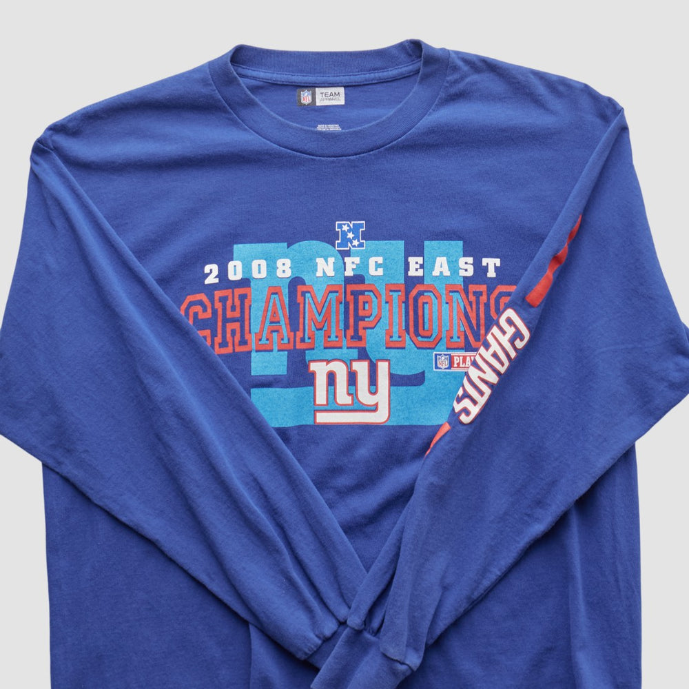 New York Giants NFL 2008 Long Sleeve T-shirt Blue Vintage