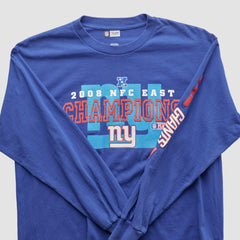 New York Giants NFL 2008 Long Sleeve T-shirt Blue Vintage