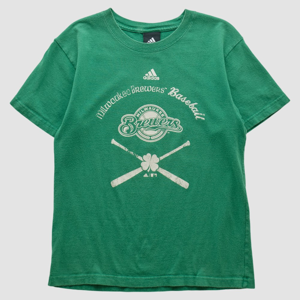 Milwaukee Brewers Adidas 2000s T-shirt - Green - XXS by Fanatics Real Vintage T-shirts