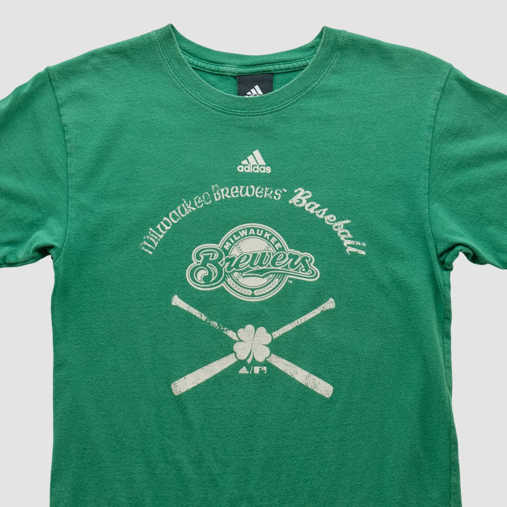 Milwaukee Brewers Adidas 2000s T-shirt - Green - XXS by Fanatics Real Vintage T-shirts
