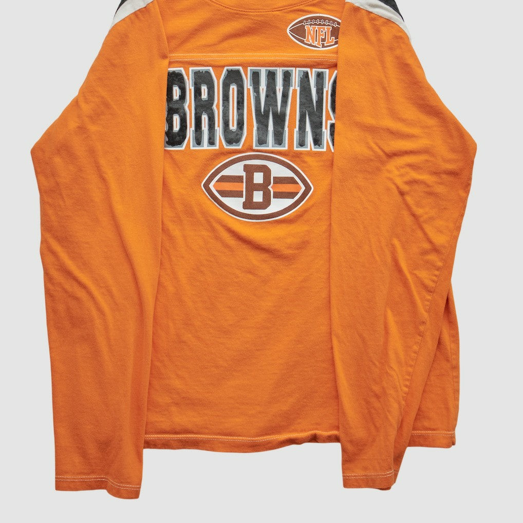 Cleveland Browns NFL 2010s Long Sleeve T-shirt Orange Vintage