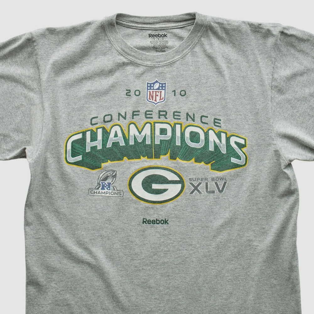 Green Bay Packers Reebok 2010 T-shirt Heather Gray Vintage