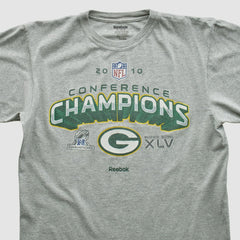 Green Bay Packers Reebok 2010 T-shirt Heather Gray Vintage
