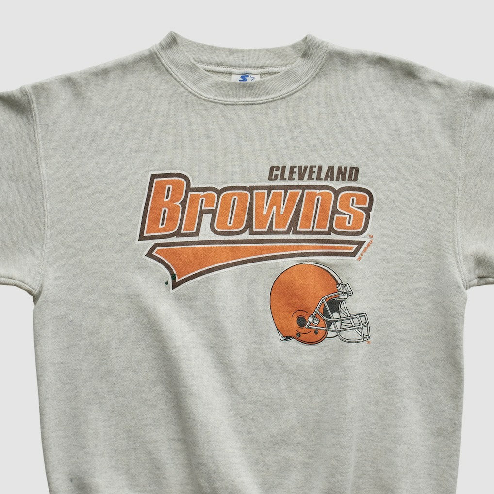 Cleveland Browns Starter 90s Pullover Sweatshirt Heather Gray Vintage