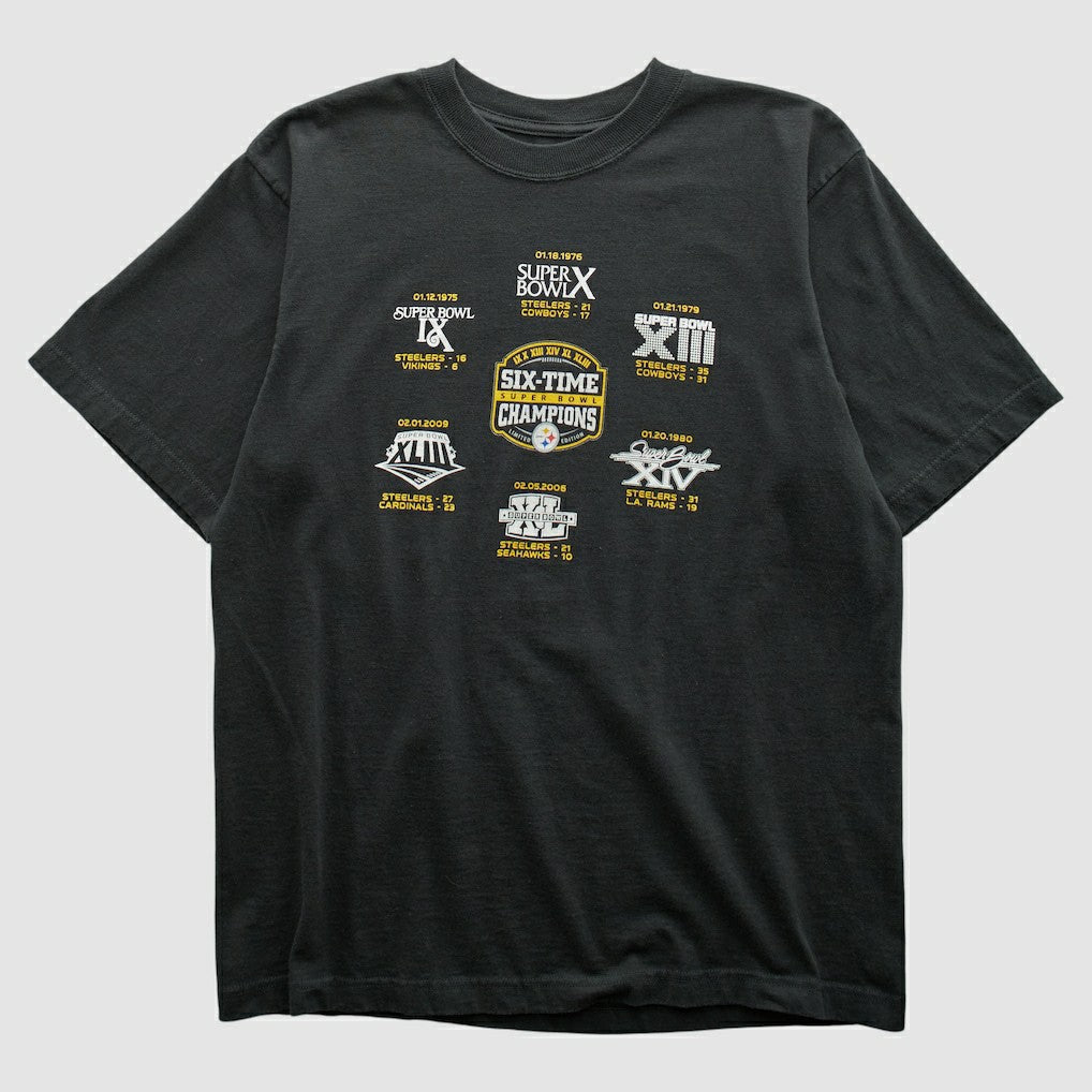 Pittsburgh Steelers Reebok 2009 T-shirt Black Vintage