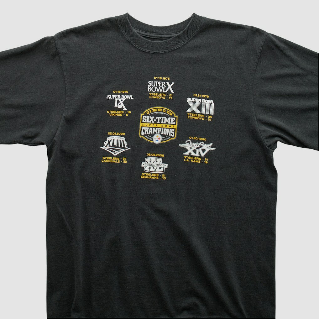 Pittsburgh Steelers Reebok 2009 T-shirt Black Vintage