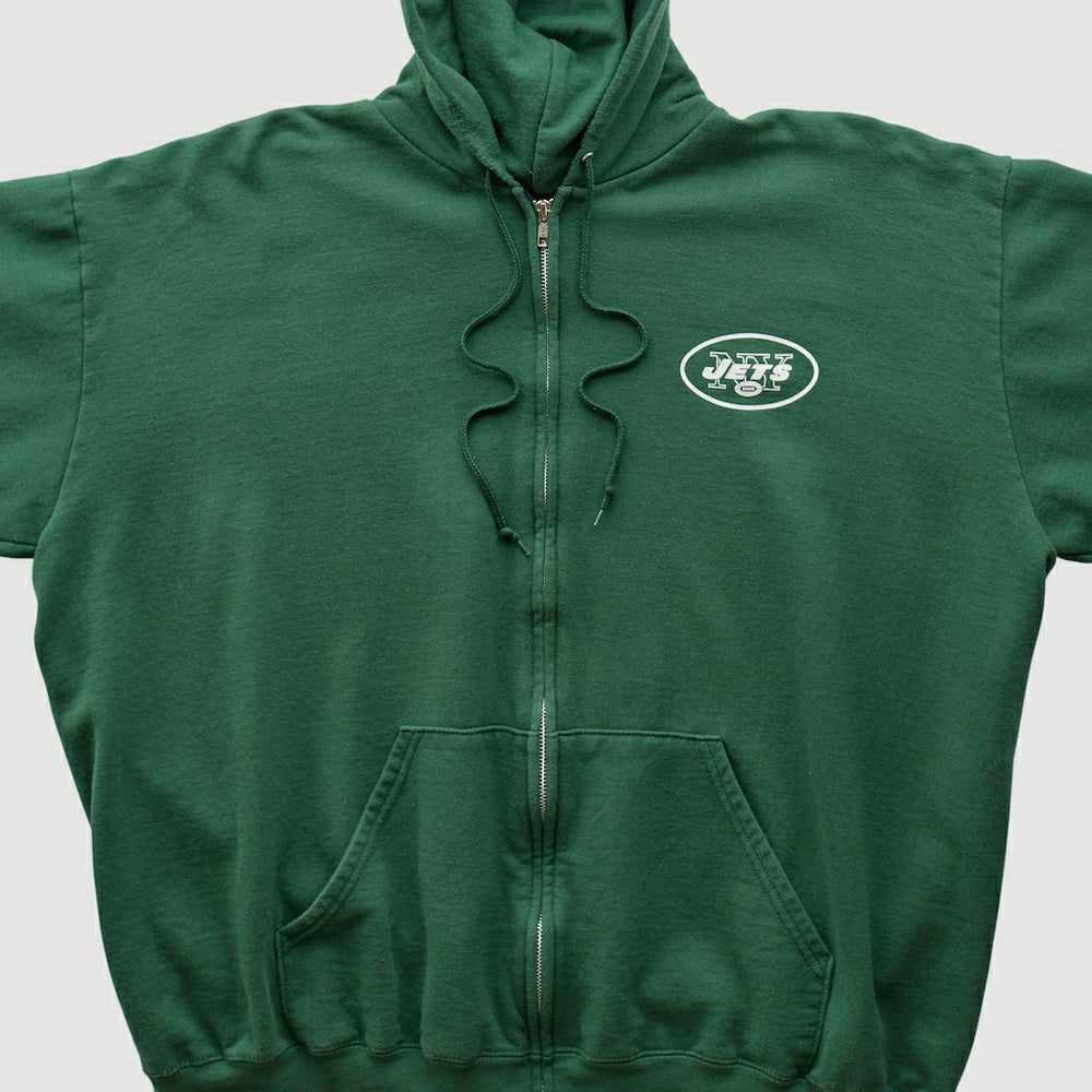 New York Jets NFL 2000s Hooded Full Zip Sweatshirt Green Vintage