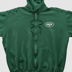 New York Jets NFL 2000s Hooded Full Zip Sweatshirt Green Vintage