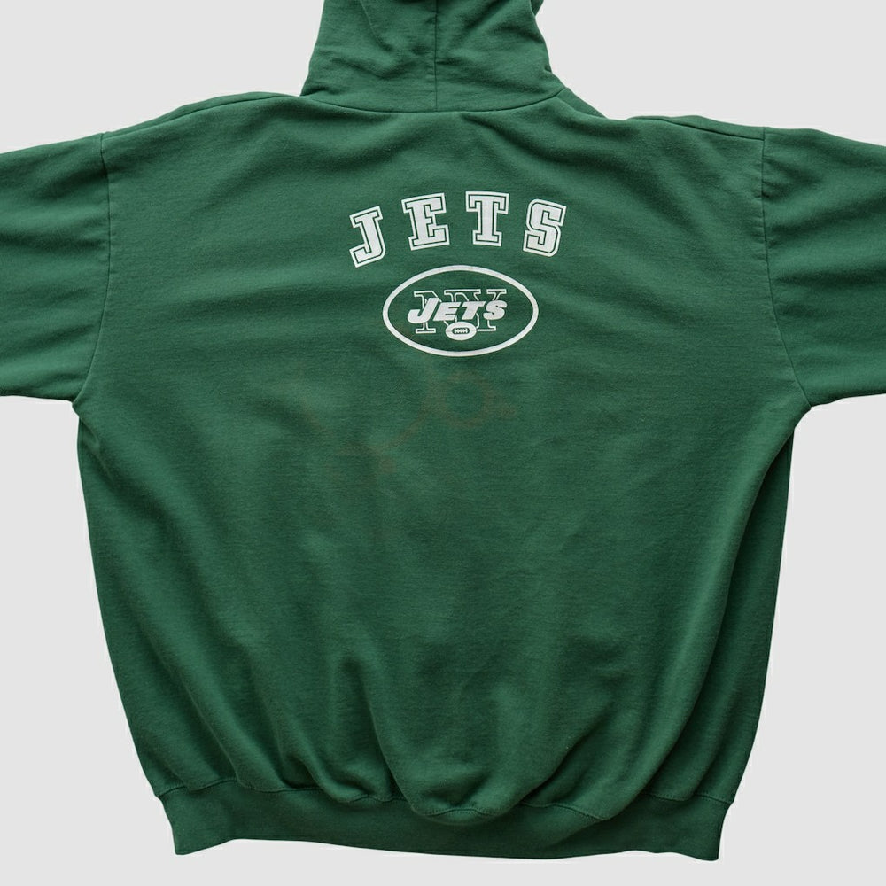 New York Jets NFL 2000s Hooded Full Zip Sweatshirt Green Vintage