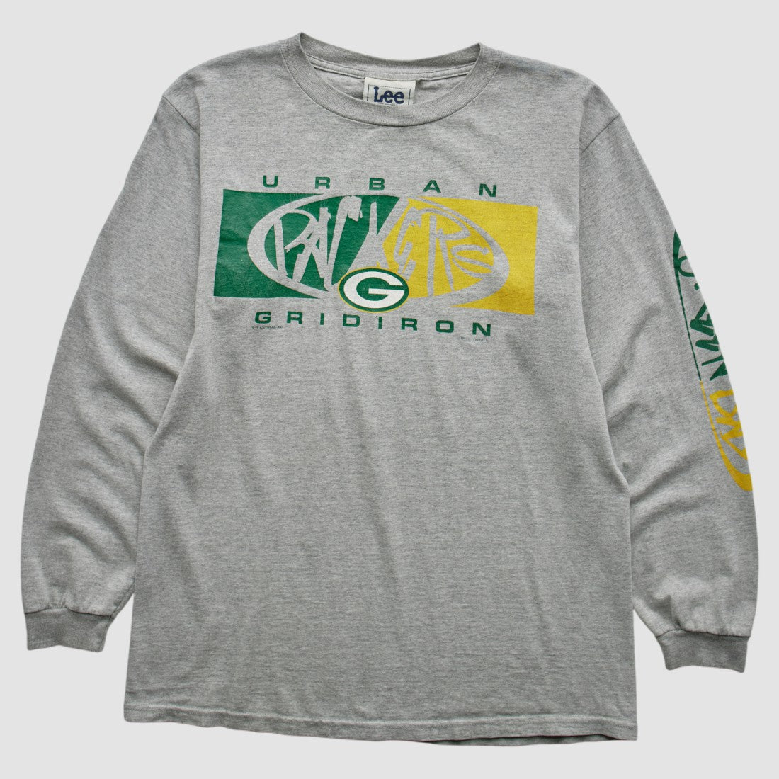 Green Bay Packers Lee Apparel 90s Long Sleeve T-shirt Heather Gray Vintage