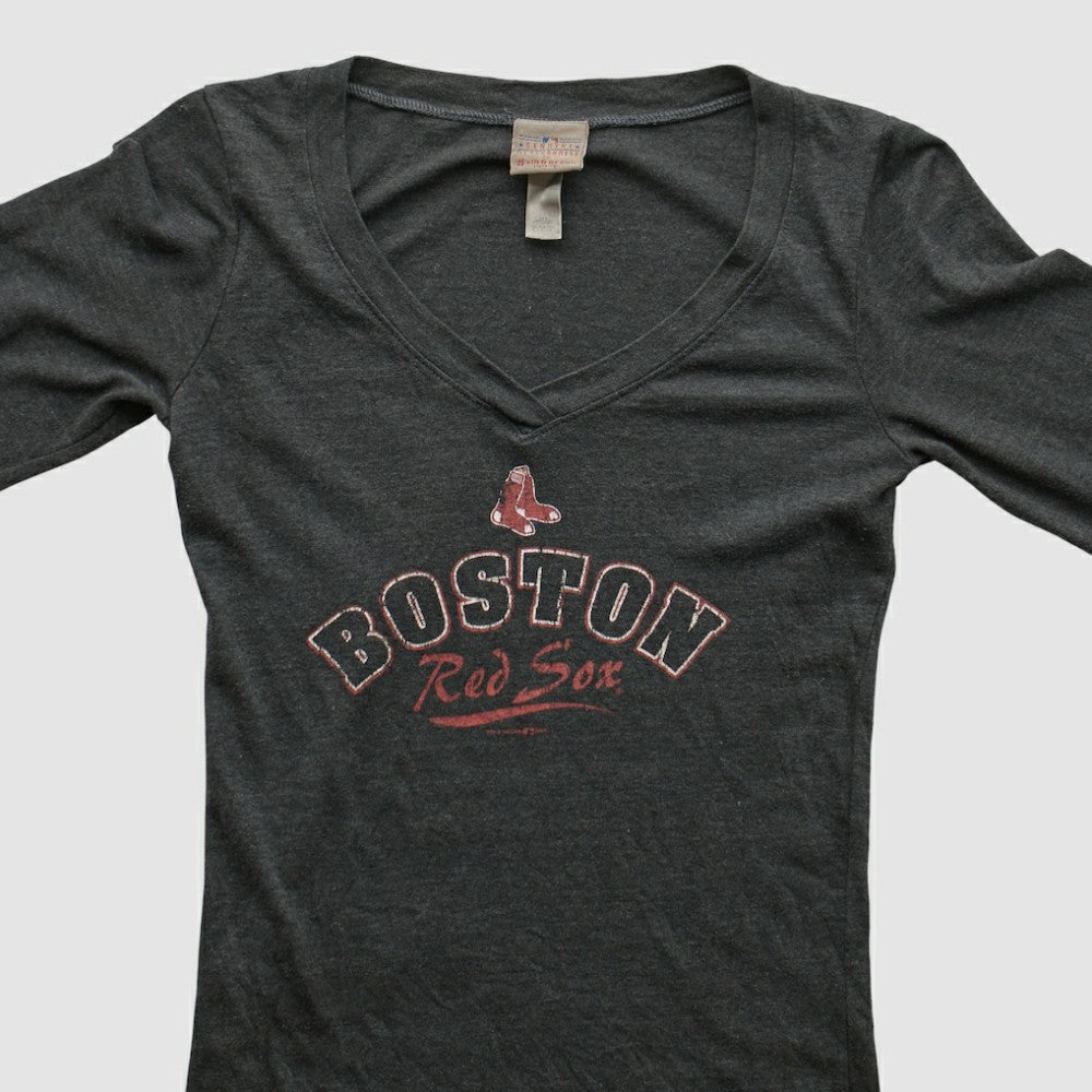 Boston Red Sox Genuine Merchandise 2010s Long Sleeve T-shirt - Charcoal - XXS by Fanatics Real Vintage T-shirts