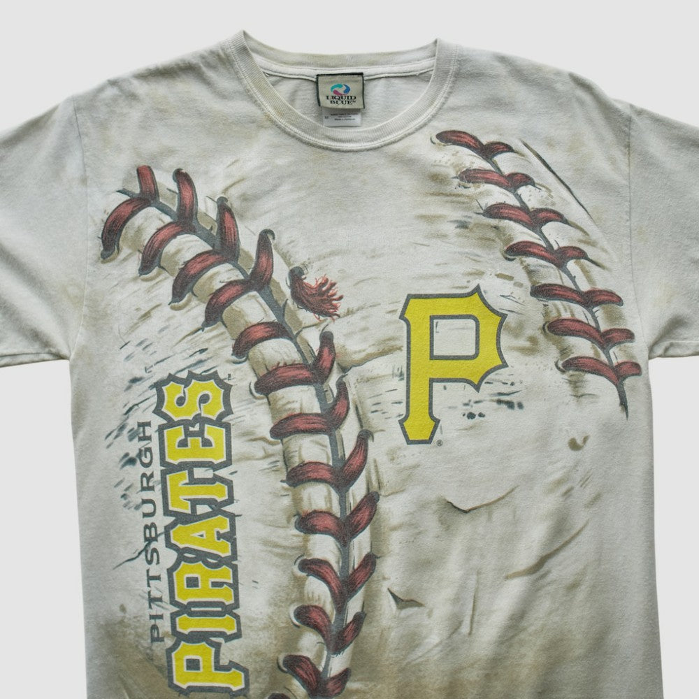 Pittsburgh Pirates Liquid Blue 2000s T-shirt - White - S by Fanatics Real Vintage T-shirts