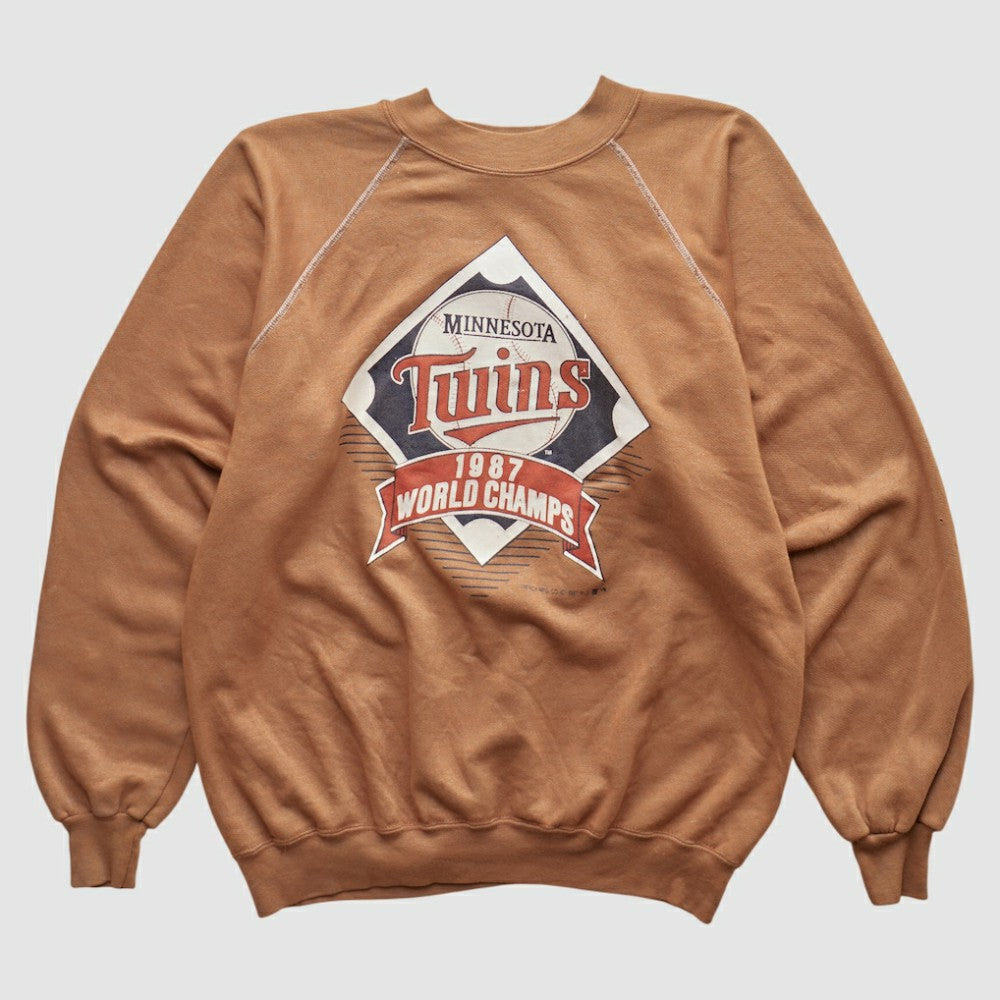 Minnesota Twins Trench 1987 Pullover Sweatshirt - Tan - XS by Fanatics Real Vintage Pullover
