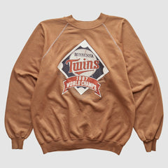 Minnesota Twins Trench 1987 Pullover Sweatshirt - Tan - XS by Fanatics Real Vintage Pullover
