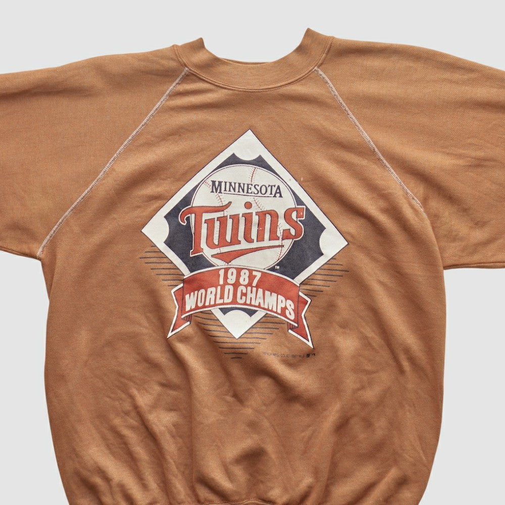 Minnesota Twins Trench 1987 Pullover Sweatshirt - Tan - XS by Fanatics Real Vintage Pullover