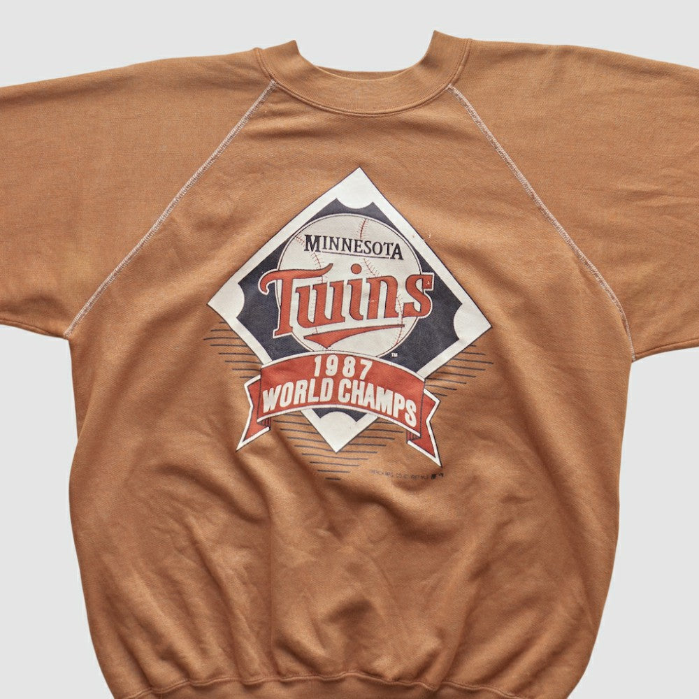 Minnesota Twins Trench 1987 Pullover Sweatshirt - Tan - XS by Fanatics Real Vintage Pullover