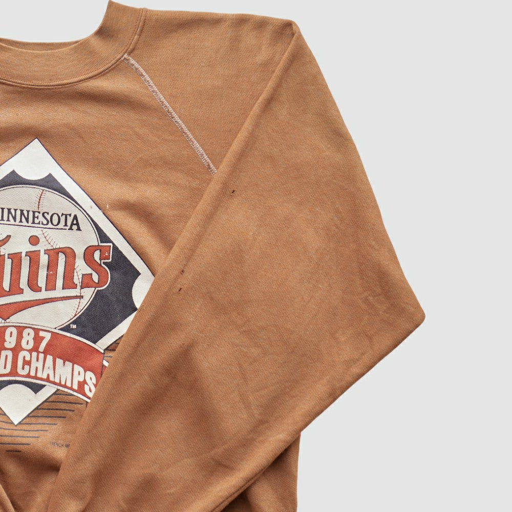Minnesota Twins Trench 1987 Pullover Sweatshirt - Tan - XS by Fanatics Real Vintage Pullover