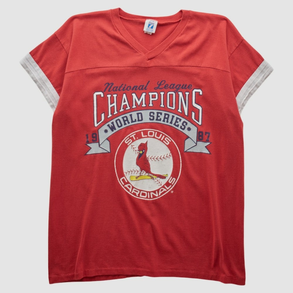 St. Louis Cardinals Logo Athletic 1987 T-shirt - Red - M by Fanatics Real Vintage T-shirts
