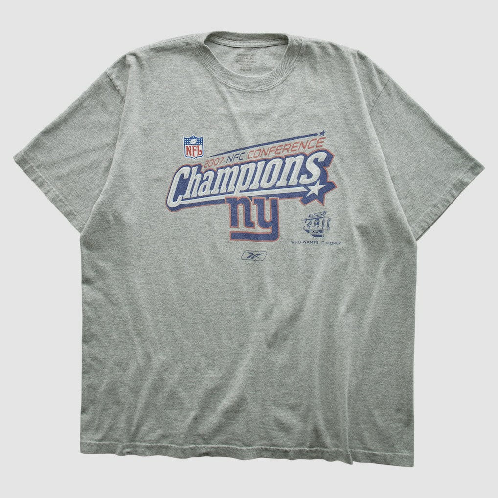 New York Giants Reebok 2007 T-shirt Heather Gray Vintage