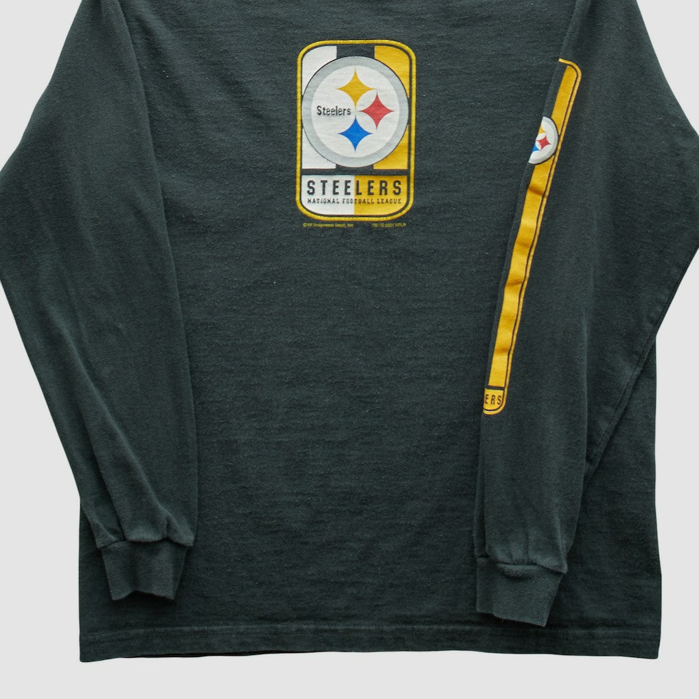 Pittsburgh Steelers Lee Apparel 2001 Long Sleeve T-shirt Charcoal Vintage