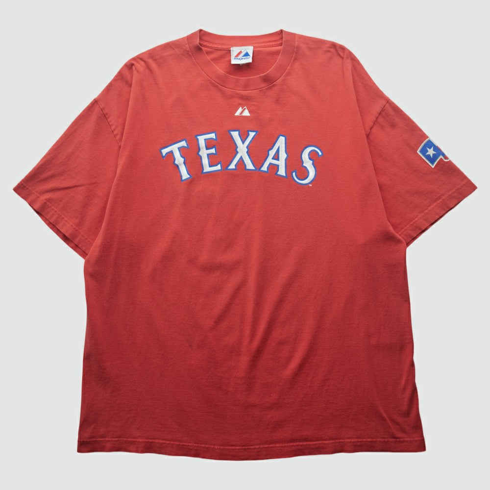 Texas Rangers Majestic 2000s T-shirt - Red - L by Fanatics Real Vintage T-shirts