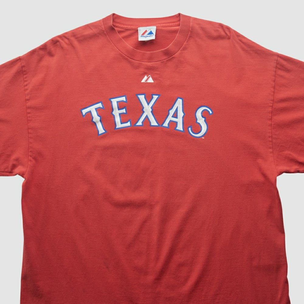 Texas Rangers Majestic 2000s T-shirt - Red - L by Fanatics Real Vintage T-shirts