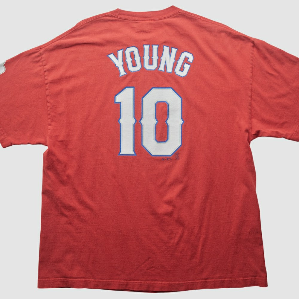 Texas Rangers Majestic 2000s T-shirt - Red - L by Fanatics Real Vintage T-shirts