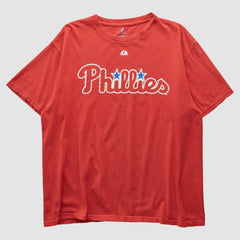 Philadelphia Phillies Majestic 2000s T-shirt - Red - M by Fanatics Real Vintage T-shirts