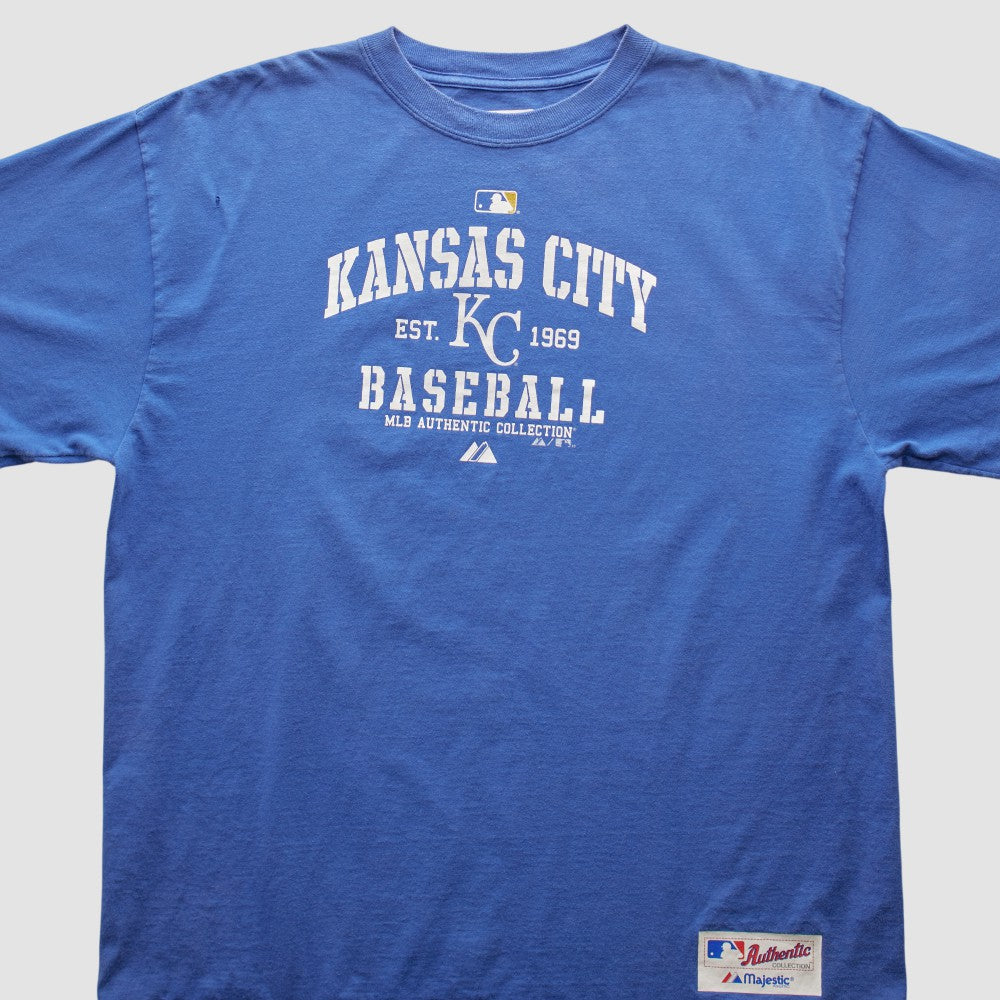 Kansas City Royals Majestic 2000s T-shirt - Blue - 2XL by Fanatics Real Vintage T-shirts