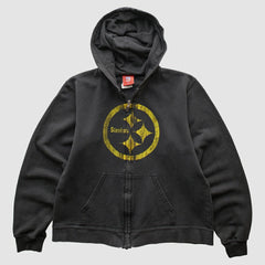 Pittsburgh Steelers NFL 2000s Hooded Full Zip Sweatshirt Black Vintage