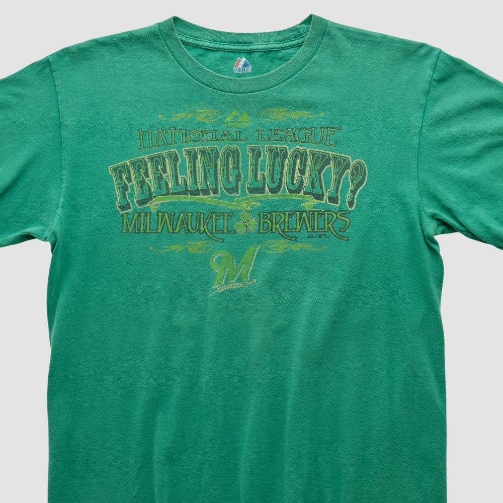 Milwaukee Brewers Majestic 2000s T-shirt - Green - S by Fanatics Real Vintage T-shirts
