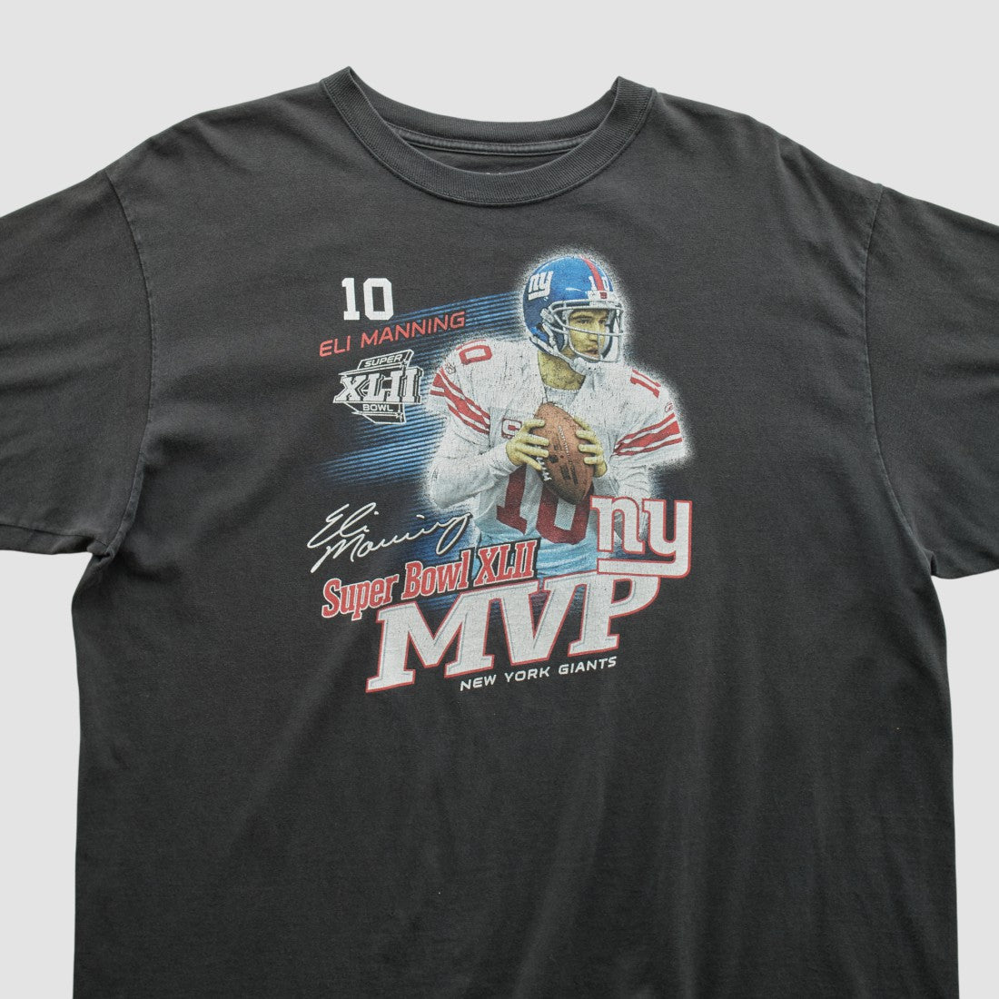 Superbowl XLII MVP Reebok 2008 T-shirt Black Vintage