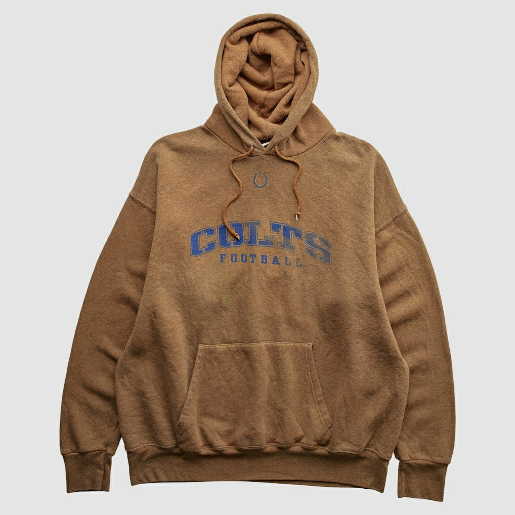Indianapolis Colts NFL 2000s Hooded Pullover Sweatshirt Brown Vintage