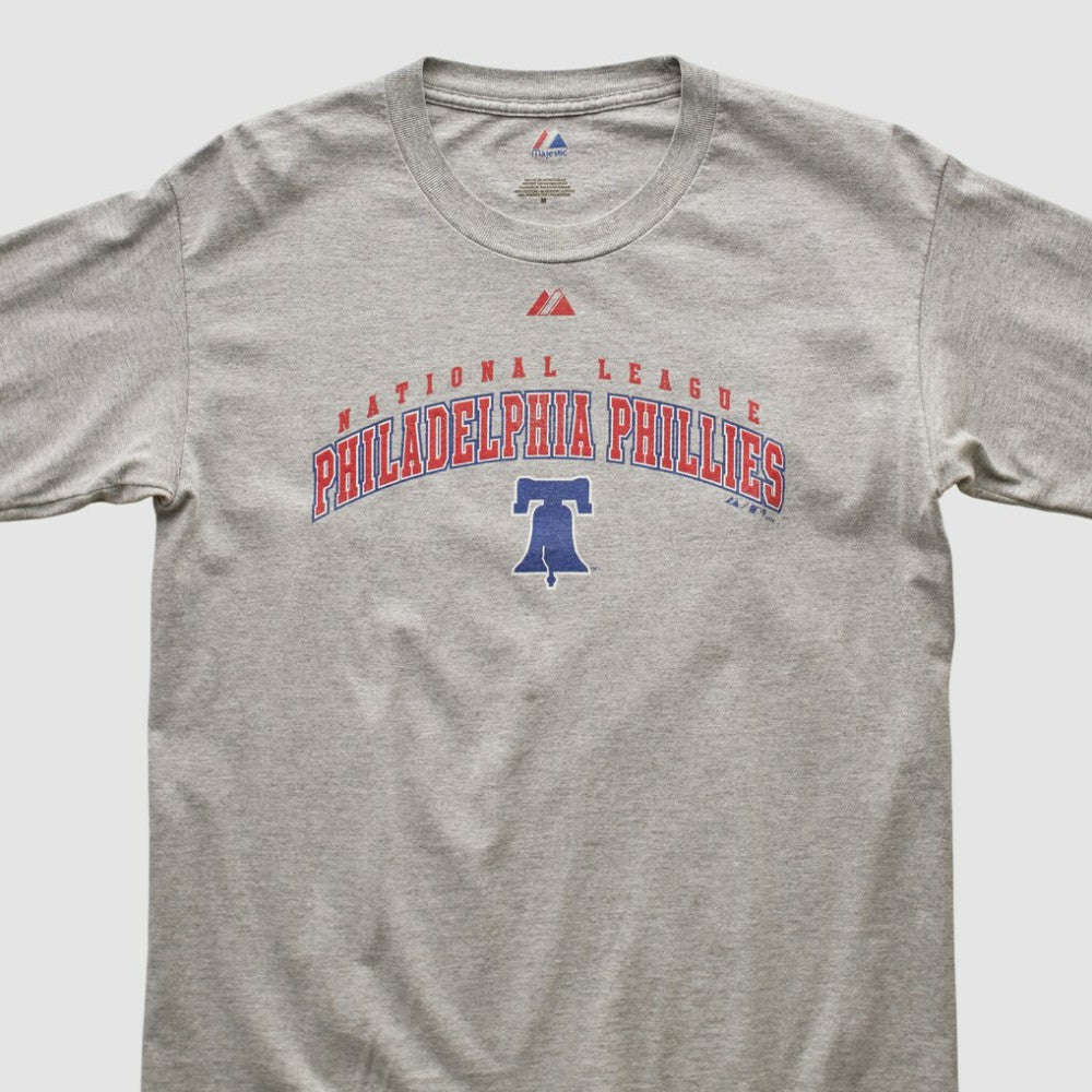 Philadelphia Phillies Majestic 2000s Long Sleeve T-shirt - Heather Gray - S by Fanatics Real Vintage T-shirts