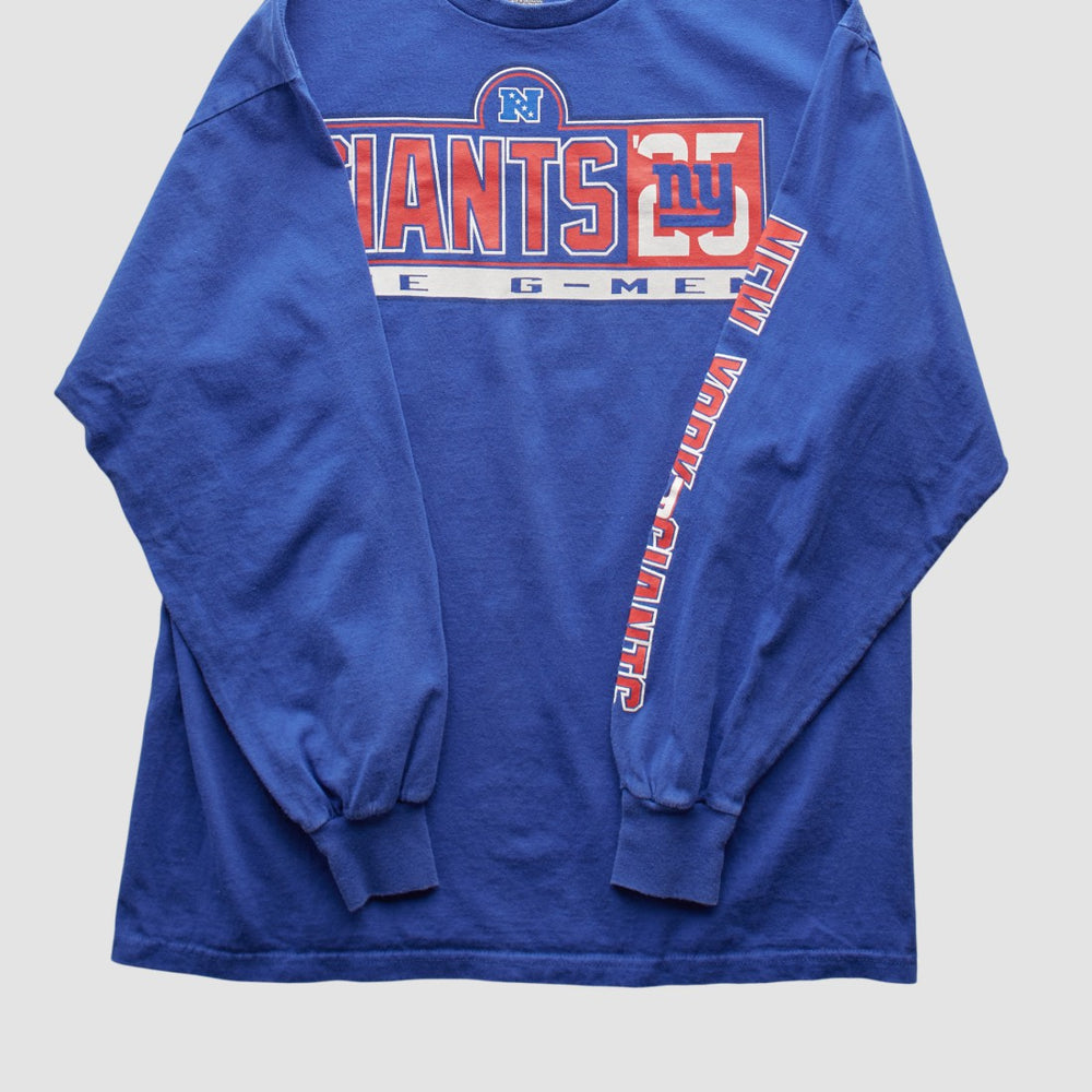 New York Giants NFL 2000s Long Sleeve T-shirt Blue Vintage