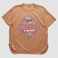 Minnesota Twins Champion 90s T-shirt - Tan - XL by Fanatics Real Vintage T-shirts